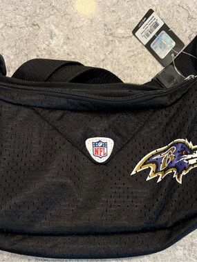 NFL Baltimore Ravens Black Mesh Sling Belt Bag
